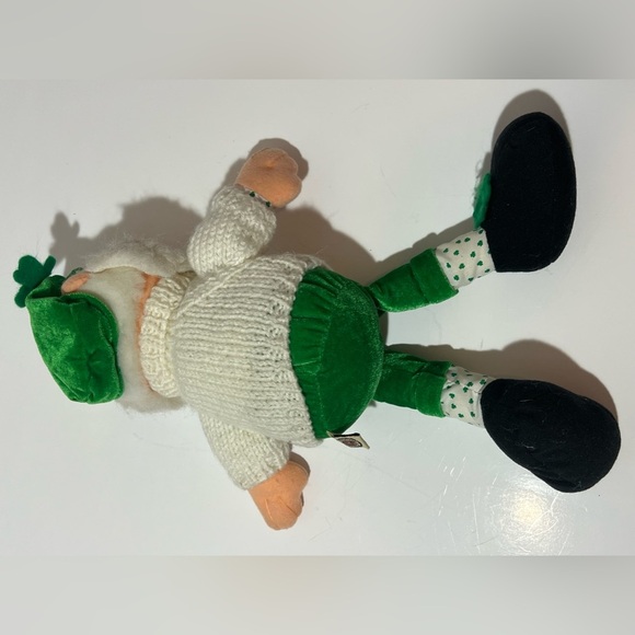 Traditional Craftwear Plush Happy Irish Old Man Beard Shamrock Hat Sweater VTG - Picture 8 of 10